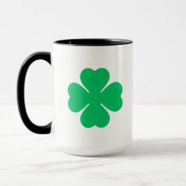 Plain Big Clover for Luck  Tasse