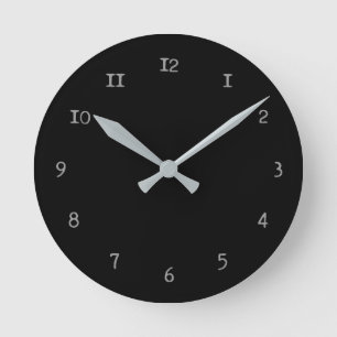 Plain black clock runde wanduhr