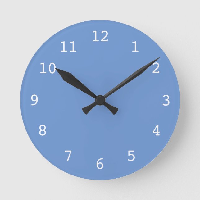 Plain blue clock runde wanduhr (Vorderseite)
