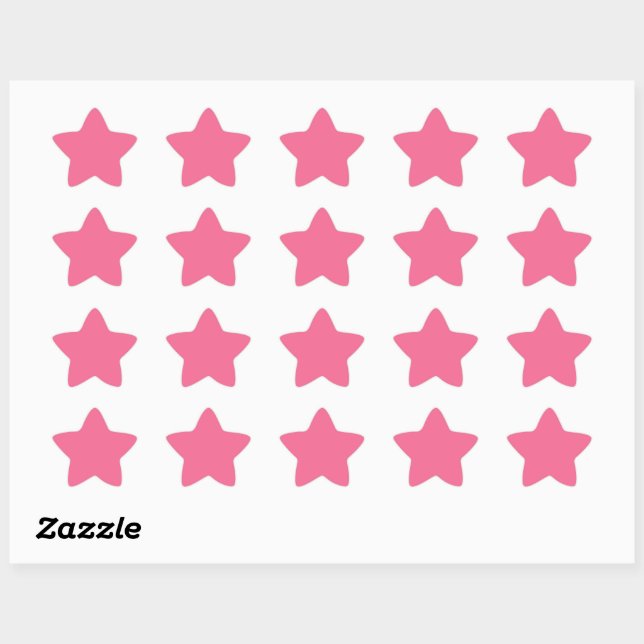 Plain color solid rosy watermelon pink  Stern-Aufkleber (Blatt)