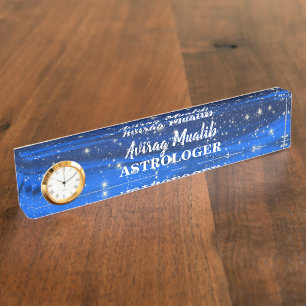 Plain Elegant Moderne Astrologer Bureau Nom Plaque