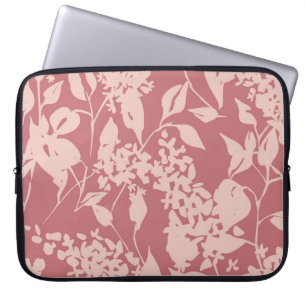 Plain floral drawing. Silhouettes of blooming lila Laptopschutzhülle