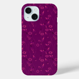 Plain floral pattern retro burgundy Case-Mate iPhone hülle