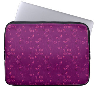 Plain floral pattern retro burgundy laptopschutzhülle