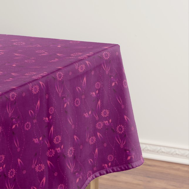 Plain floral pattern retro burgundy tischdecke (Beispiel)