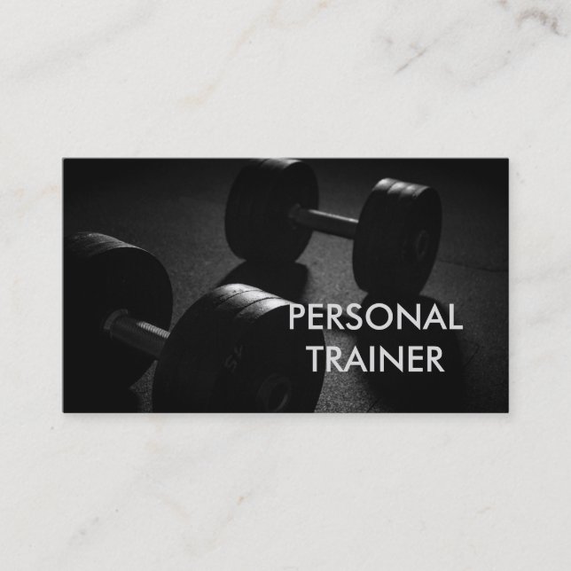 Plain Gray Fitness Modern Personal Trainer Visitenkarte (Vorderseite)