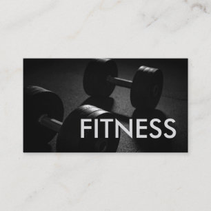 Plain Gray Fitness Modern Personal Trainer Visitenkarte