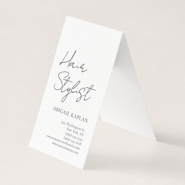 Plain Hair Stylist Modern Minimalist Elegant Visitenkarten (Vorderseite)