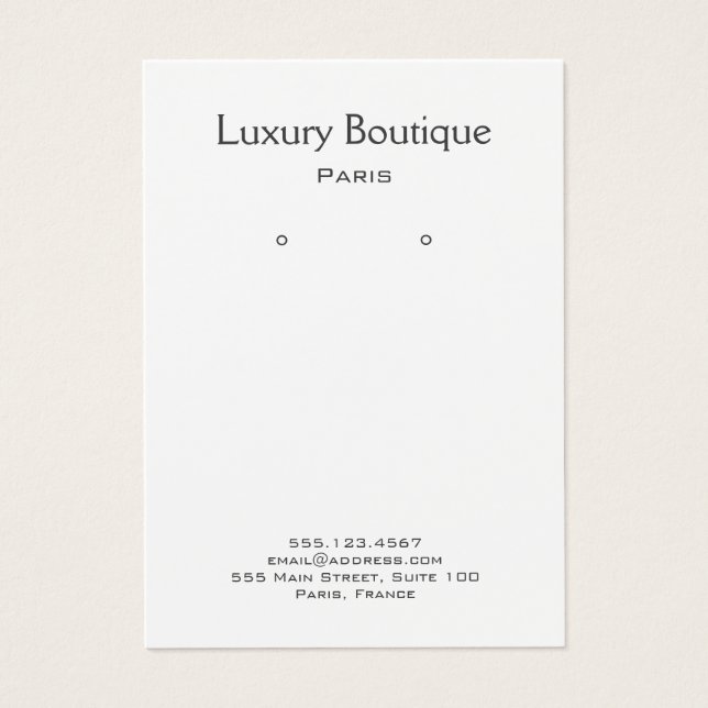 Plain Minimum White Jewelry Earring Display (Vorderseite)