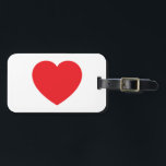 Plain Modern White Red Love Heart Graphic Gepäckanhänger<br><div class="desc">Plain Minimalist Modern Designs. They're all simple,  attractive,  unique.</div>