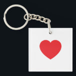 Plain Modern White Red Love Heart Graphic Schlüsselanhänger<br><div class="desc">Plain Minimalist Modern Designs. They're all simple,  attractive,  unique.</div>