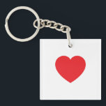Plain Modern White Red Love Heart Graphic Schlüsselanhänger<br><div class="desc">Plain Minimalist Modern Designs. They're all simple, attractive, unique.</div>