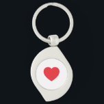 Plain Modern White Red Love Heart Graphic Schlüsselanhänger<br><div class="desc">Plain Minimalist Modern Designs. They're all simple, attractive, unique.</div>
