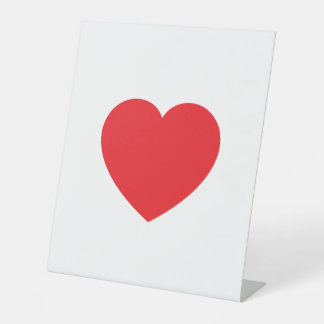 Plain Modern White Red Love Heart Graphic Sockelschild