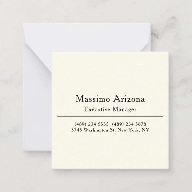 Plain Professional Modern Minimailst Mitteilungskarte (Vorderseite)