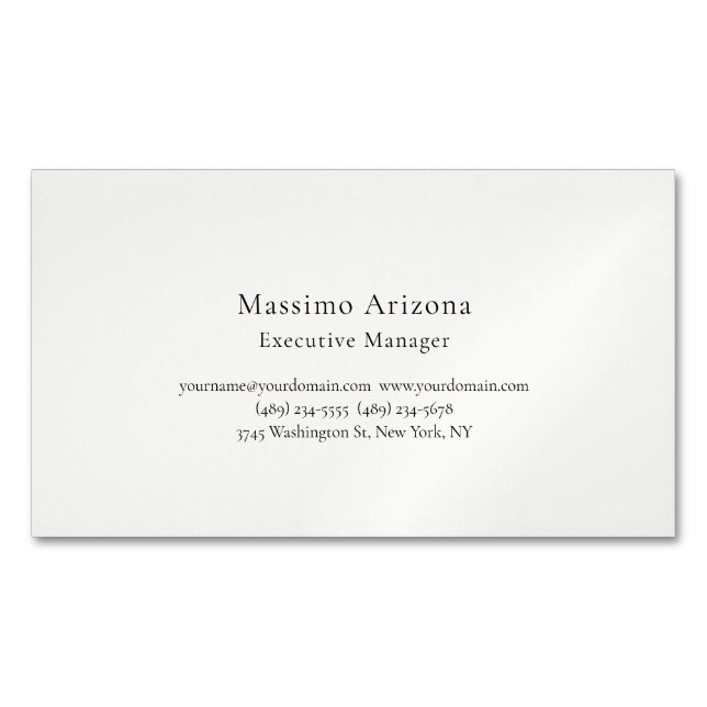Plain Professional Modern Minimalist Magnetische Visitenkarte (Vorderseite)