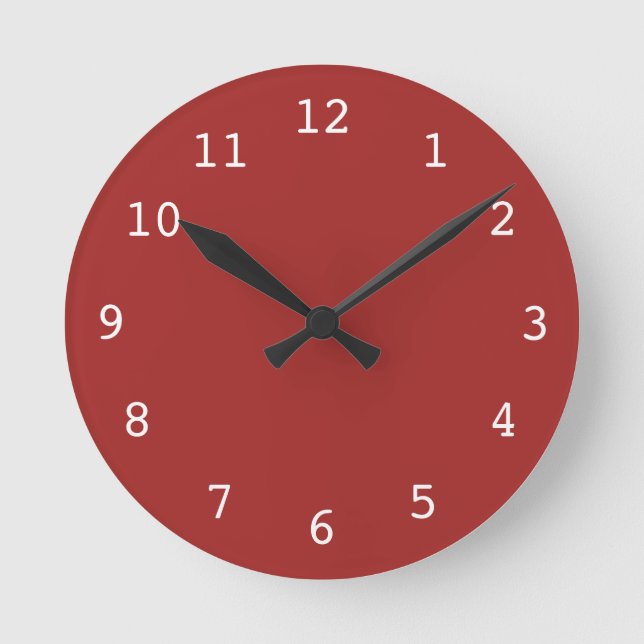 Plain red clock runde wanduhr (Vorderseite)