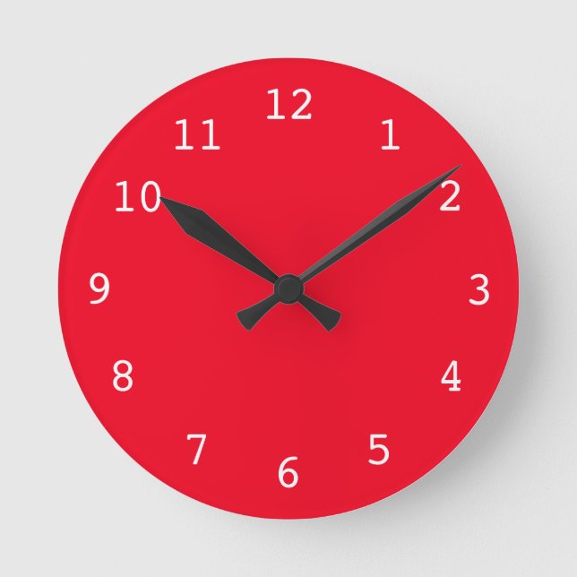 Plain red clock runde wanduhr (Vorderseite)