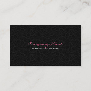 Plain White & Black Vintage Floral Damasks Visitenkarte