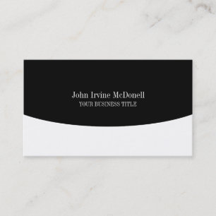 Plaine et carte de visite noir et blanc simple