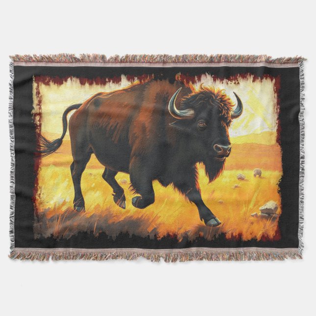 Plains Buffalo - Amerikanisches Büffelwerk Decke (Vorderseite)