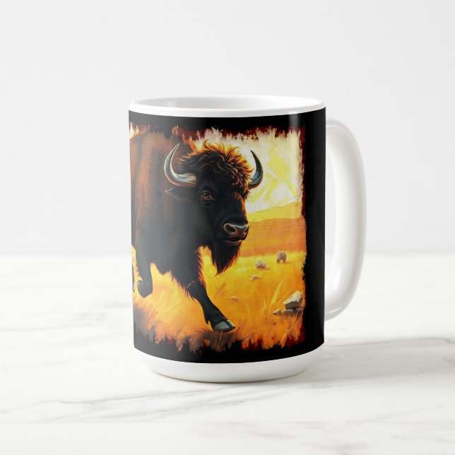 Plains Buffalo - Amerikanisches Büffelwerk Kaffeetasse (VorderseiteRechts)