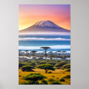 Plains Nature Savannah Fantastische Bergwelten im  Poster