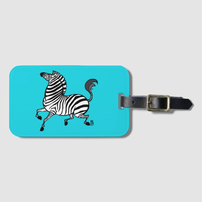 Plains Zebra Luggage Tag Gepäckanhänger (Vorderseite (Horizontal))