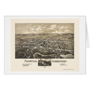 Plainville, carte panoramique de CT - 1878