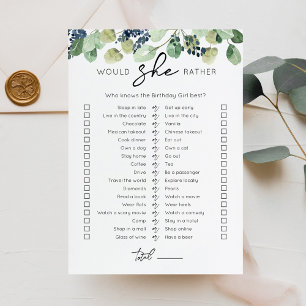 Plairait-elle Anniversaire Carte de jeu