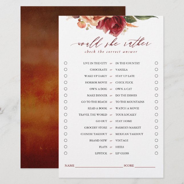 Plairait-Elle Plutôt Des Cartes De Jeu De Mariage  (Devant / Derrière)