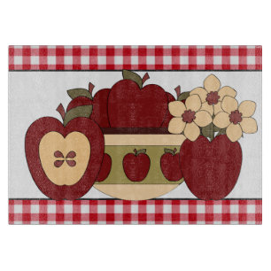 Plaisir avec la planche à découper en verre Pommes