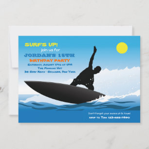 Plaisir de surf Anniversaire Fête Invitation