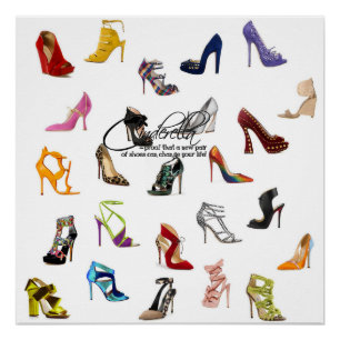 Plakat-Aschenputtel-Zitat beschuht Heels-Pumpen Poster