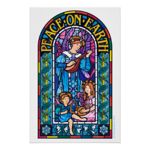 Plakat beflecktes Glas des Weltfriedens Weihnachts Poster