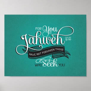 Plakat-Bibel-Schrifts-Psalm-9:10 Wand-Kunst Poster