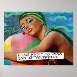 PLAKAT - BITTE GEHEN SIE. ICH BIN INTROVERTIERT.