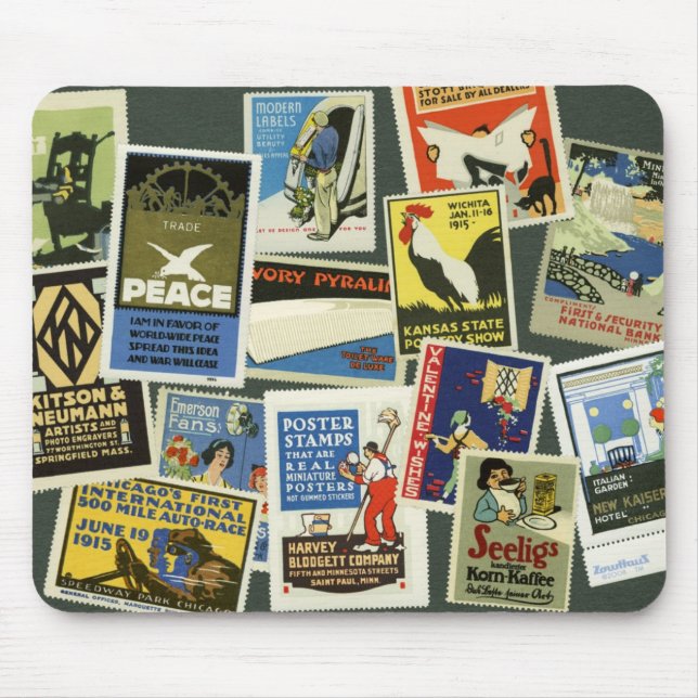 Plakat-Briefmarken Mousepad (Vorne)