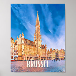 Plakat Brüssel Belgien Foto Vintage