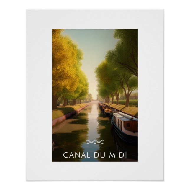 Plakat Canal du Midi - Frankreich - Illustration Poster (Vorderseite)