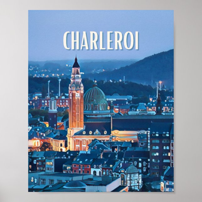 Plakat Charleroi Belgien Foto Vintage (Vorne)