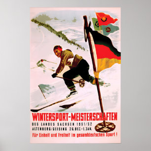 Plakat DDR Wintersportmeisterschaft Sachsen DDR