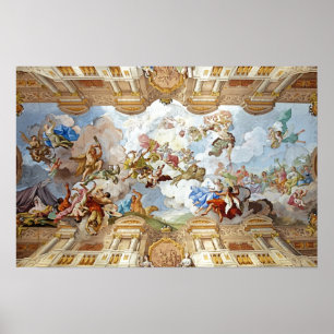 Plakat der historischen Decke, die Melk Abtei malt