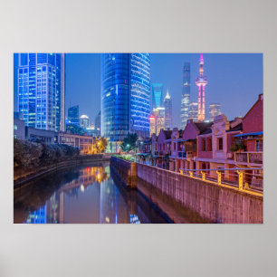 Plakat des Finanzdistrikts in Shanghai