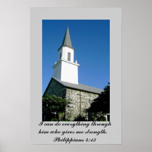 Plakat des Kirchen-Fotos mit Philippians-4:13