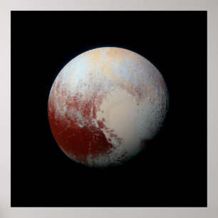 Plakat des zwergartigen Planeten Pluto durch die