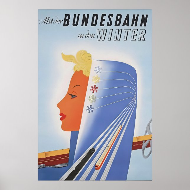 Plakat Deutsche Bahn -Bundesbahn Auch in (Vorne)