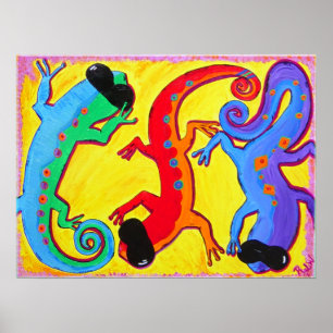 Plakat Druck-Carribean Eidechsen