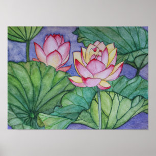 Plakat-Druck der Lotos-Blumen-#4 Poster