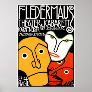 Plakat-Druck: Fledermaus Theater und Kabarett Poster